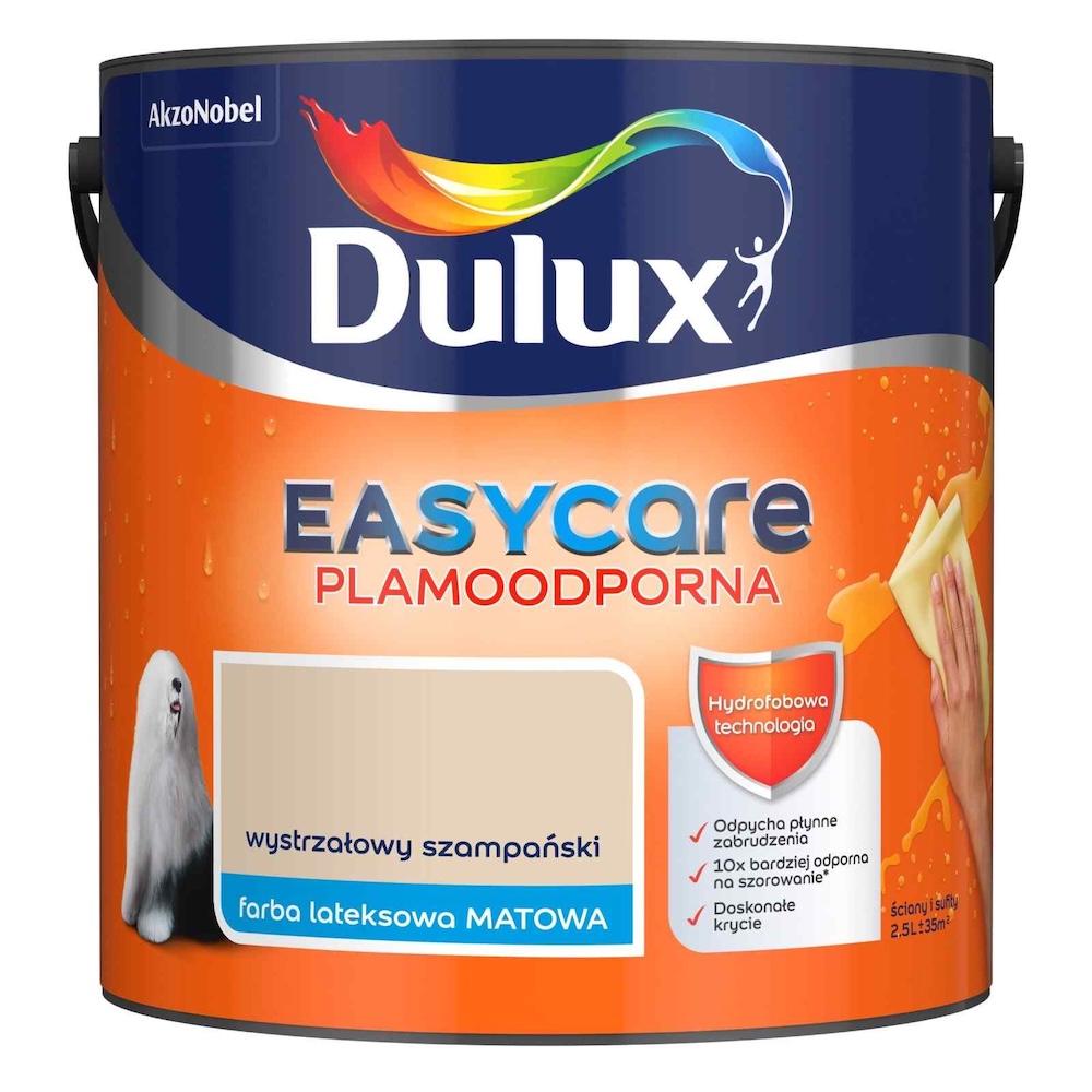 najlepsza farba do ścian zmywalna - dulux easycare 