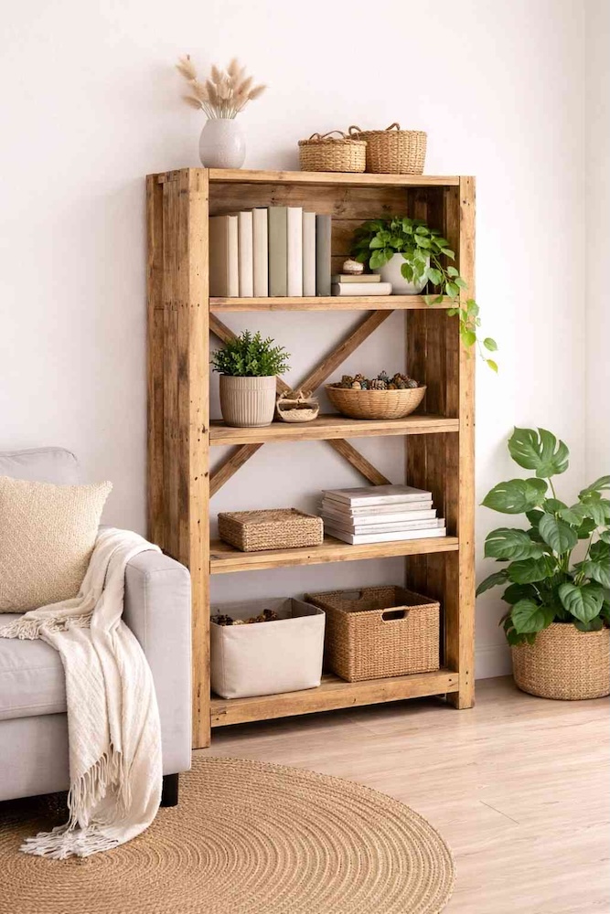 półki z palet - regał stojący 