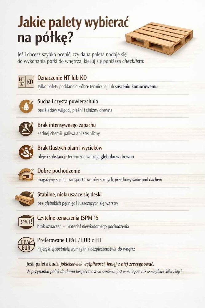 półki z palet - wybór materiału 