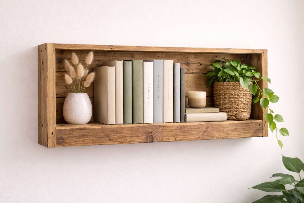 półki z palet z zabudowanym tyłem 