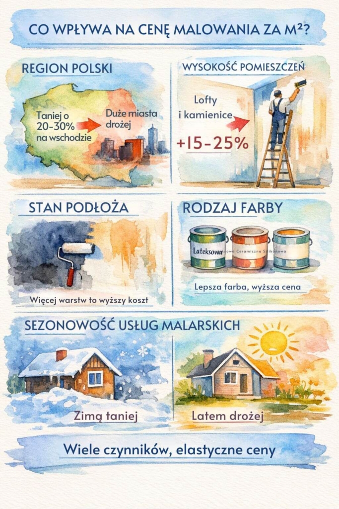 Cena za metr malowania - co na nią wpływa?