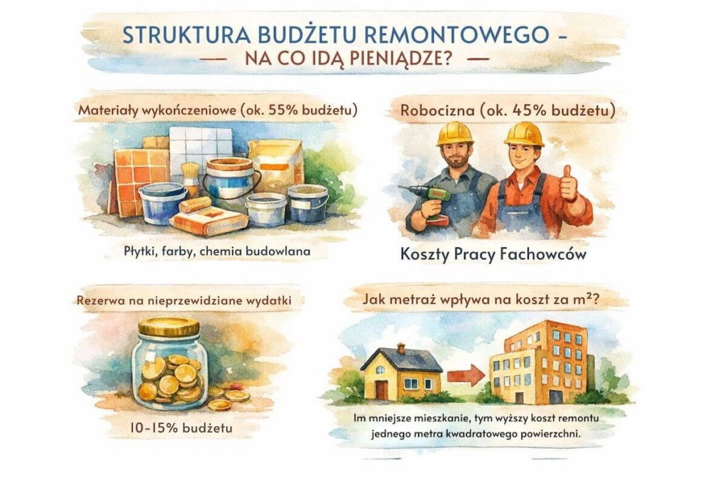 Ile kosztuje remont mieszkania? Struktura budżetu