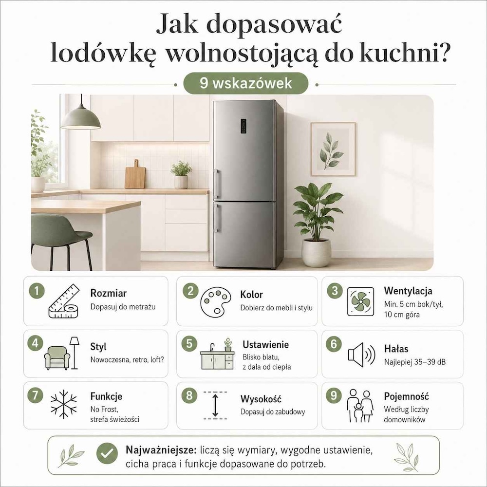 jak dopasować lodówkę do kuchni 