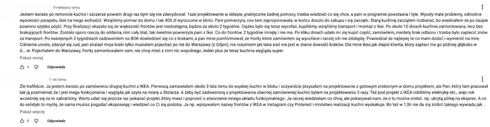 meble ikea - opinie w komentarzach na YouTube meble ikea - opinie na YouTube