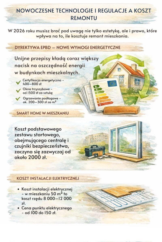 Ile kosztuje remont mieszkania? Koszt nowoczesnych technologii 
