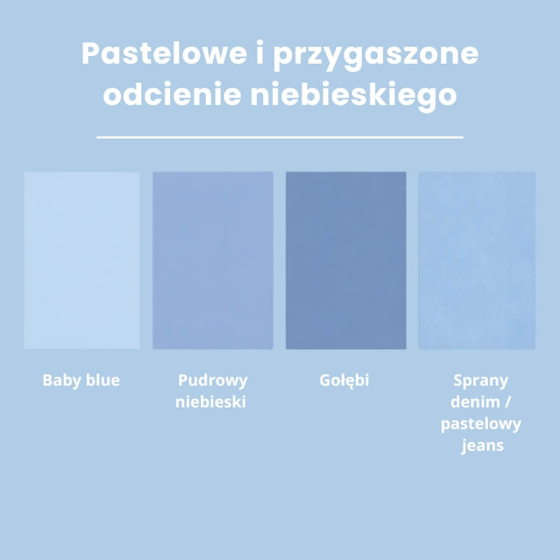 odcienie niebieskiego - nazwy na przykładzie pastelowych i przygaszonych barw