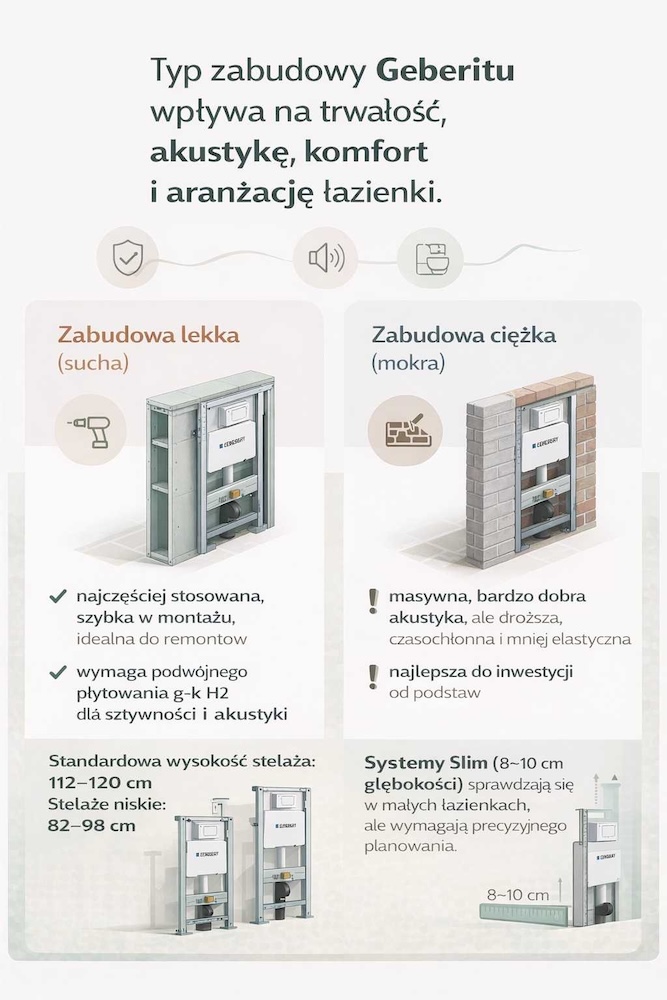 zabudowa geberitu - aranżacje i rodzaje 
