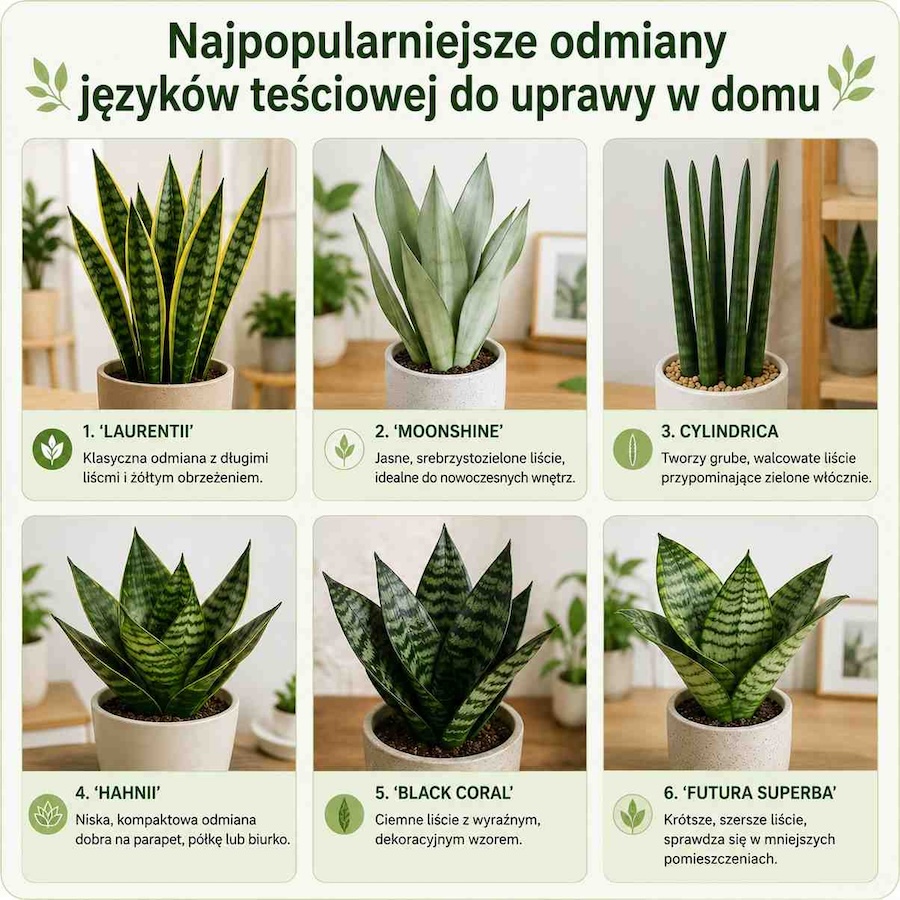 jezyk-tesciowej-popularne-odmiany znany odmiany sansewierii