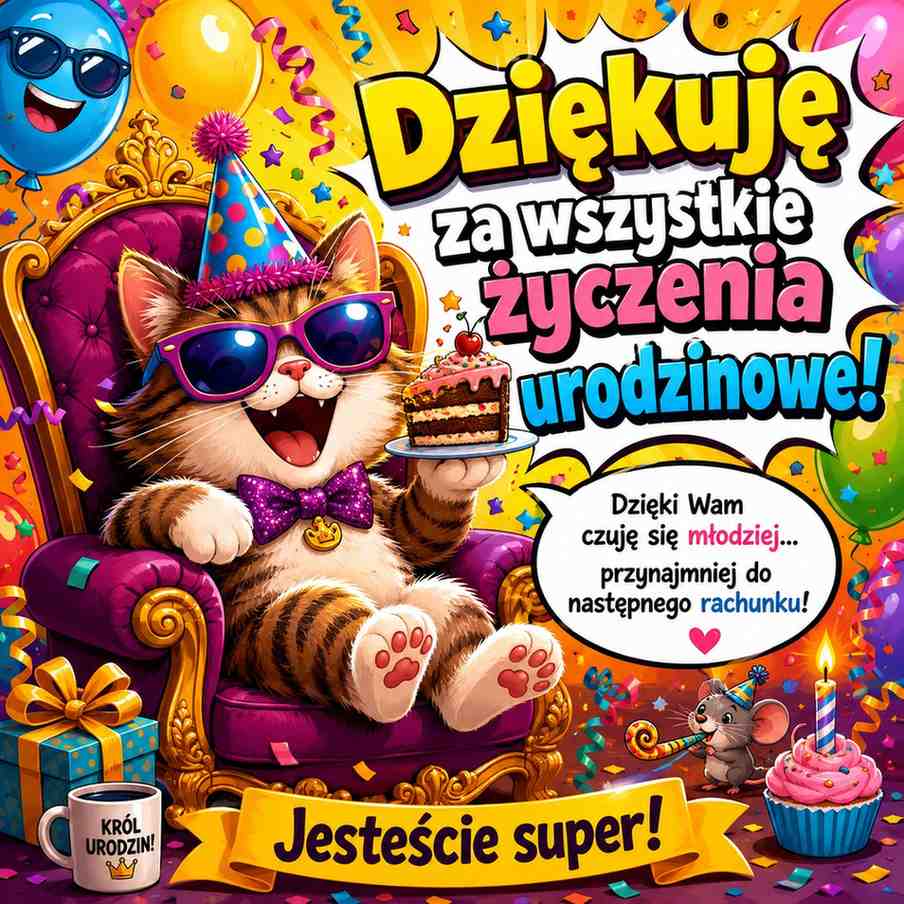 podziekowania-za-zyczenia-urodzinowe-na-fb-kot podziękowania za życzenia urodzinowe na fb z kotem