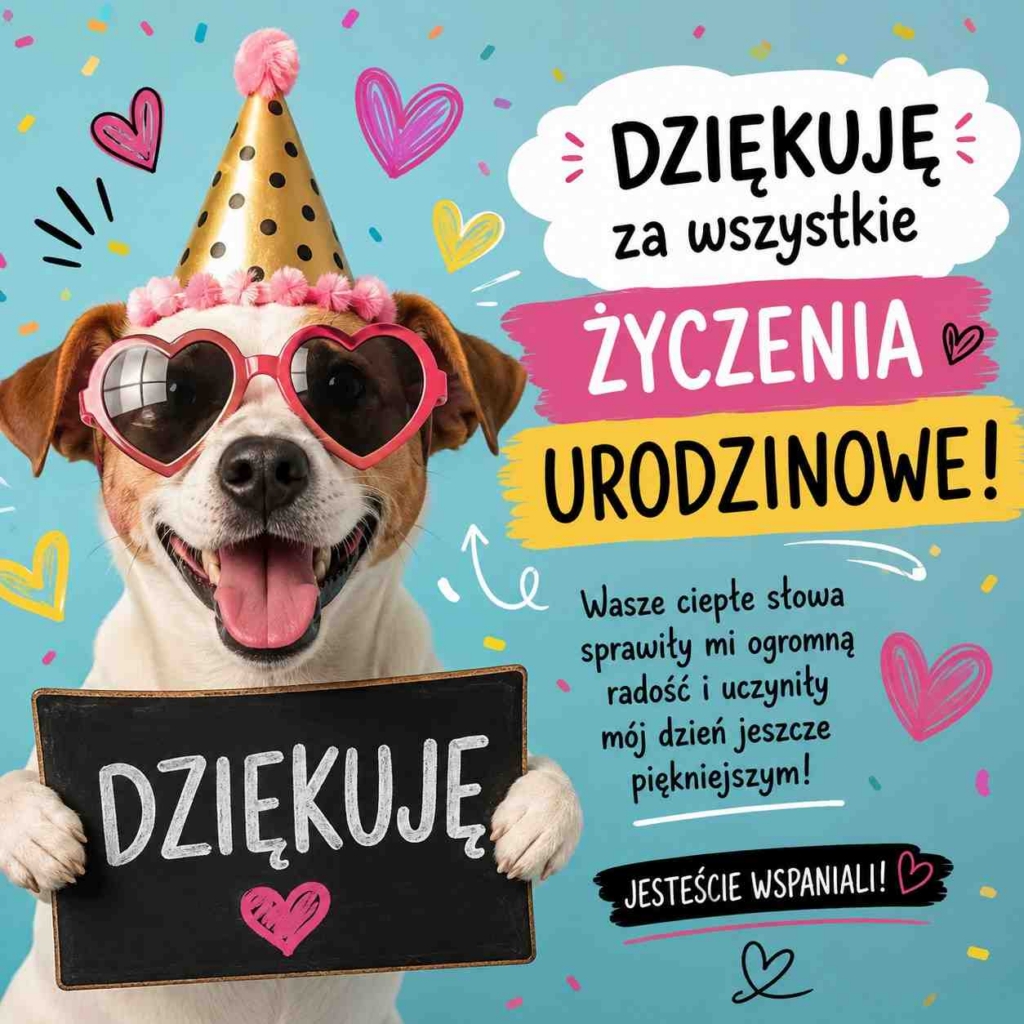 podziekowania-za-zyczenia-urodzinowe-na-fb-pies podziękowania za życzenia urodzinowe na fb z pieskiem