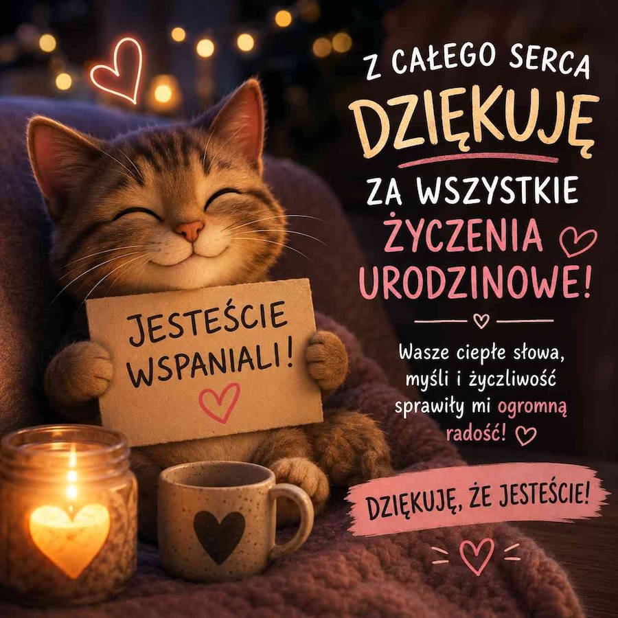 podziekowania-za-zyczenia-urodzinowe-na-fb-ze-slodkim-kotem podziękowania za życzenia urodzinowe na fb - grafika z kotem