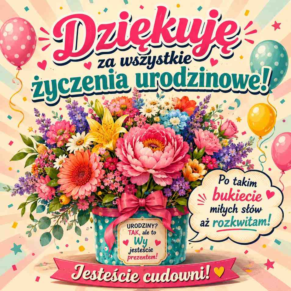 podziekowania-za-zyczenia-z-bukietem obrazek z podziękowaniami za życzenia