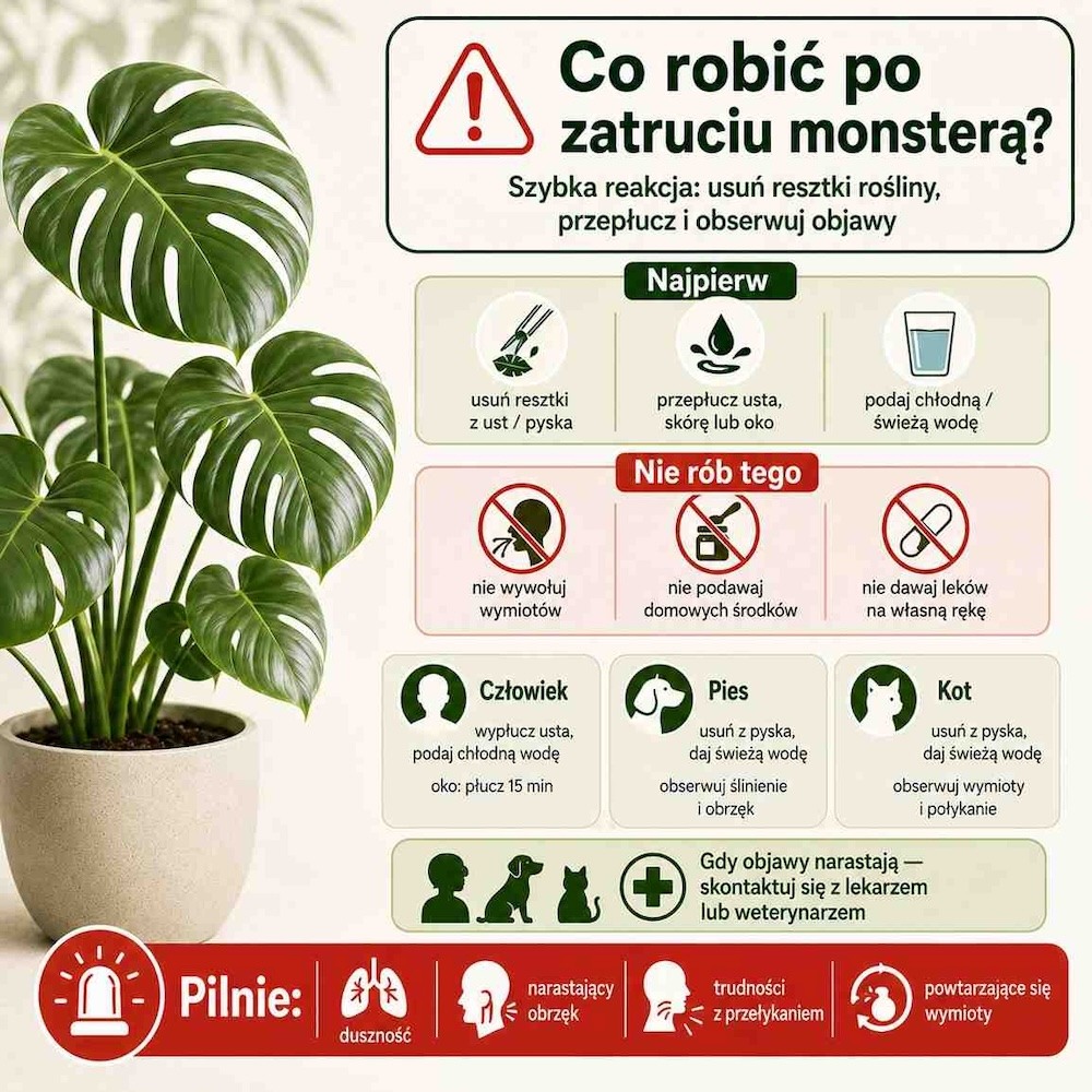 co-robic-po-zatruciu-monstera co robić przy zatruciu się monsterą