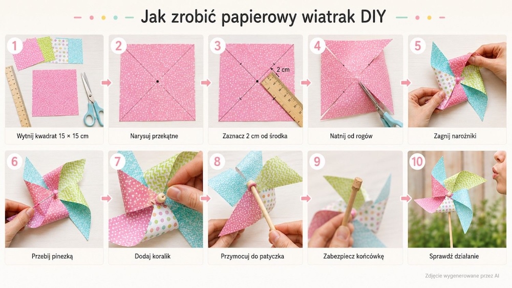 jak zrobić wiatrak - krok po kroku 