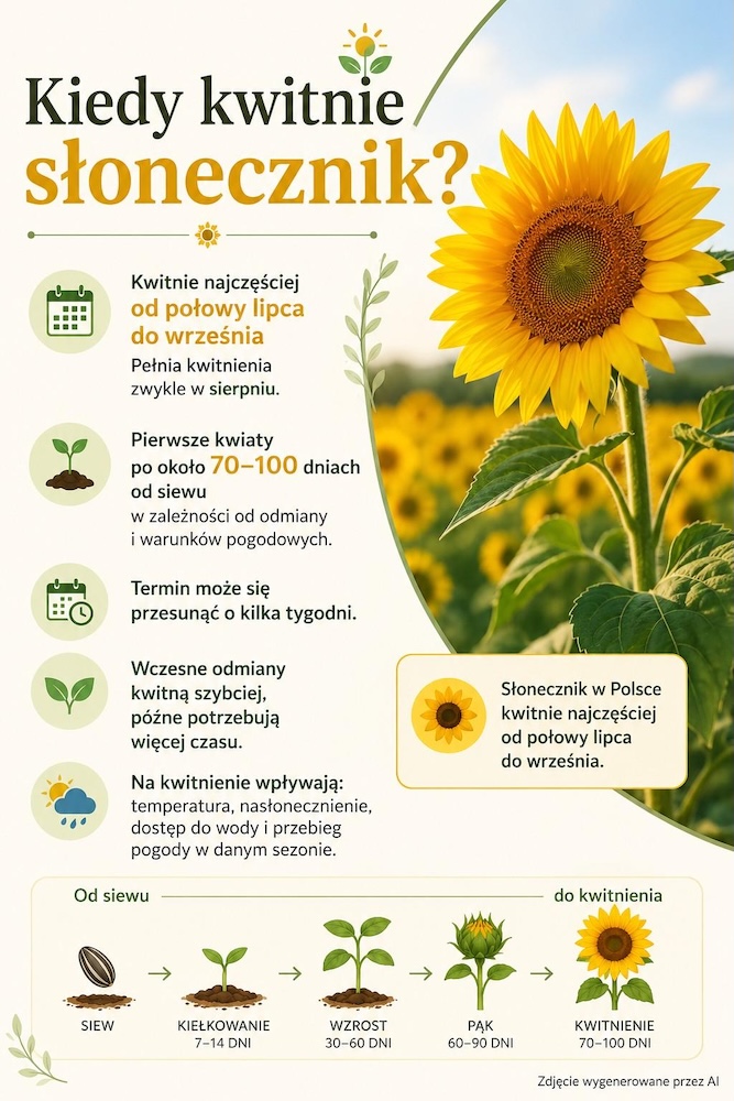 kiedy kwitnie słonecznik - termin 