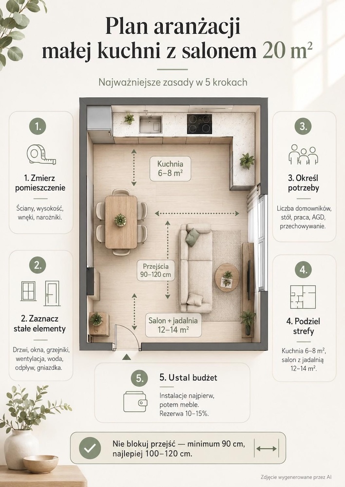 mala-kuchnia-z-salonem-20m2-plan-aranzacji mała kuchnia z salonem 20m2 - plan projektu