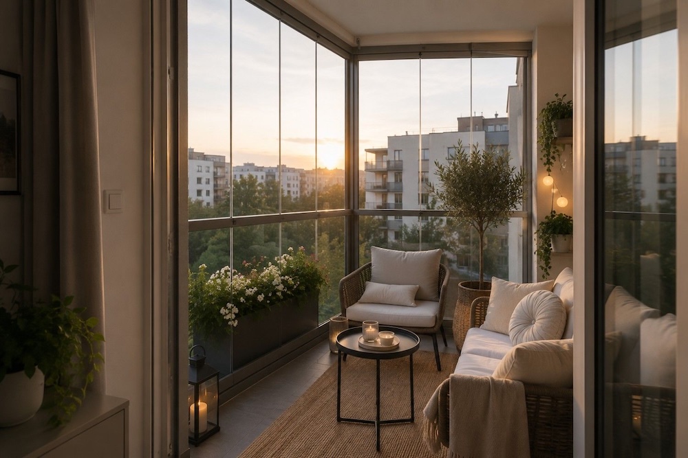 osloniety-balkon-w-bloku balkon w bloku osłoną