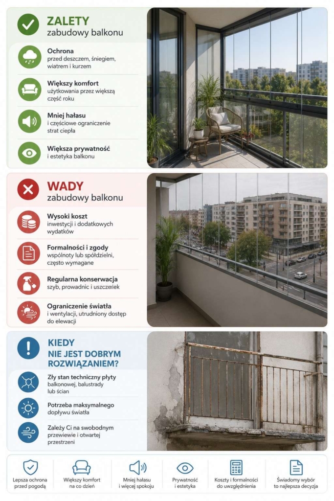 wady-i-zalety-zabudowy-balkonu słabe i mocne strony zabudowy balkonu