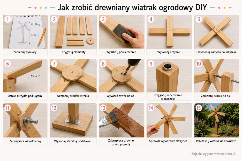 instrukcja tworzenia wiatraka z drewna 